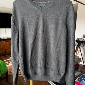 Bloomingdale's Charcoal V-Neck Men's Sweater